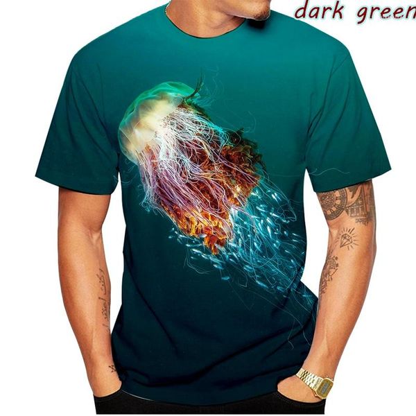 Camisetas para hombre 2023, camiseta con estampado 3D de medusas de mar profundo para salir a la calle, alta calidad, colorida, informal, Unisex, hermosa