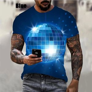 T-shirts pour hommes 2023 3D imprimé motif de lanterne colorée été amusant et à la mode à manches courtes col rond haut décontracté t-shirt vêtements