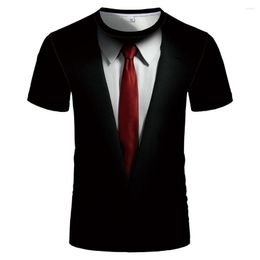 T-shirts pour hommes 2023 Costume de gentleman imprimé en 3D Costume de cosplay T-shirt Enfants Garçon Fille Chemise unisexe Été Casual Hommes Femmes Tops drôles Tees