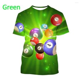Mannen T-shirts 2023 3D Gedrukt T-shirt Casual Pool Ballen Biljart Mannen Vrouwen Shirt Grappige Tees315U