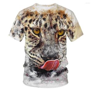 Camisetas para hombre 2023, camiseta con estampado de leopardo en 3D, camiseta para hombre y niño, ropa de calle a la moda para mujer, abrigo de verano europeo