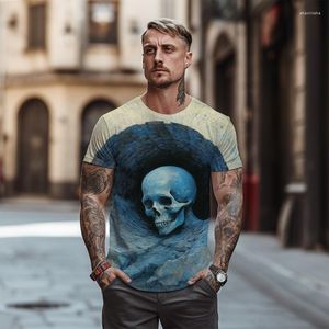 Heren T Shirts 2023 3D Schedel Gedrukt Grafische-shirt Straat Hiphop Ronde Hals-shirts Zomer Mode Oversized