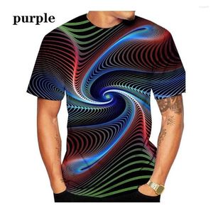 Heren t shirts 2023 3d duizeligheid spin patroon print shirt