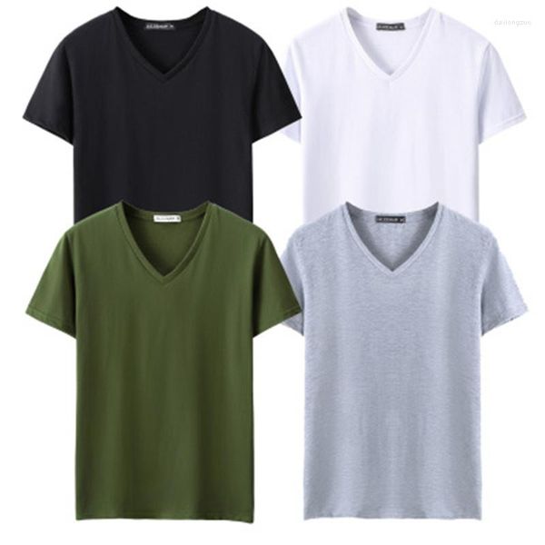 Camisetas para hombre 2023, 4 Uds., camisetas blancas y negras de algodón de Color sólido para hombre, camisetas de verano para monopatín, camisetas para patinar de Hip Hop para niño