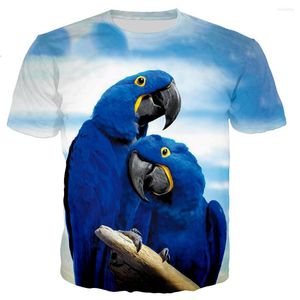 Heren t shirts 2023 Animal Harajuku streetwear oversized t-shirt papegaai 3D geprint grappig shirt mannen vrouwen zomer mode casual cool