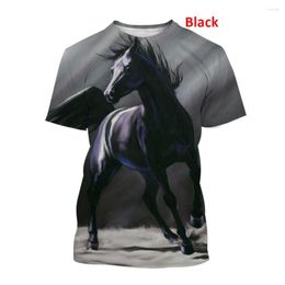 T-shirts pour hommes 2023 Animal Horse 3d Shirt à manches courtes