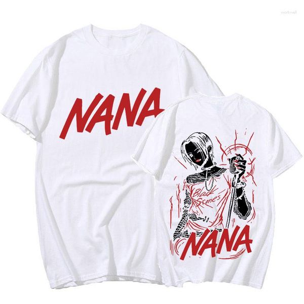 Camisetas para hombres 2023 Camisetas de anime Nana Osaki Girl Print Hombres Mujeres Moda Streetwear Camisa de gran tamaño con cuello redondo Pure Harajuku Camisetas unisex Tops