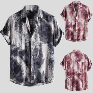 Heren t shirts 2023 aankomst heren Hawaiian Camicia's casual één knop wilde gedrukte korte mouw blouses top blusas