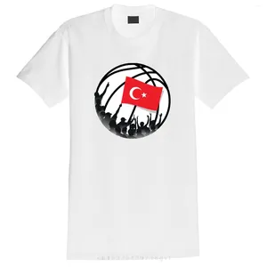 Camisetas para hombres 2023 Llegada Camisa Casual Hombres Ropa Turquía Bandera Baloncesto Fans Imprimir T-shirtnerd