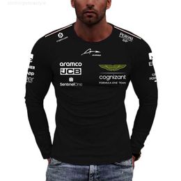 T-shirts pour hommes 2023 Aston Martin F1 T-shirt Collection Alonso 14 T-shirts à manches longues Mode Tee Top Printemps Vêtements pour enfants surdimensionnés