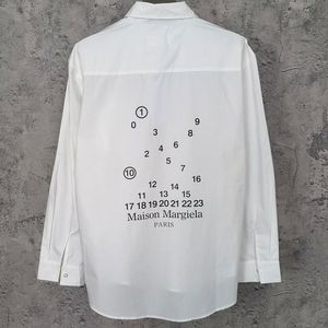 Hommes S T-shirts 2023 Automne Mode Mm6 Margiela Chemise 3D Silicone Numéro Imprimer Hommes Femmes Quotidien Casual Tout Match Veste À Manches Longues Chemise 596