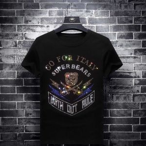 T-shirts hommes 2023 Bear Bright Diamonds T-shirts Hommes Mode Street Wear Manches courtes O Cou Modal Coton T-shirts Camiseta Mode Hombre J240319