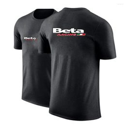 T-shirts pour hommes 2023 Beta Racing Motocross Moto Hommes Qualité Coton Col Rond Mode Slim Fit Solide Couleur T-shirts À Manches Courtes