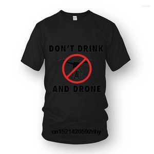 Hommes t-shirts 2023 marque chemise hommes mode ne pas boire et Drone drôle Dui bière ivre alcool T-shirt