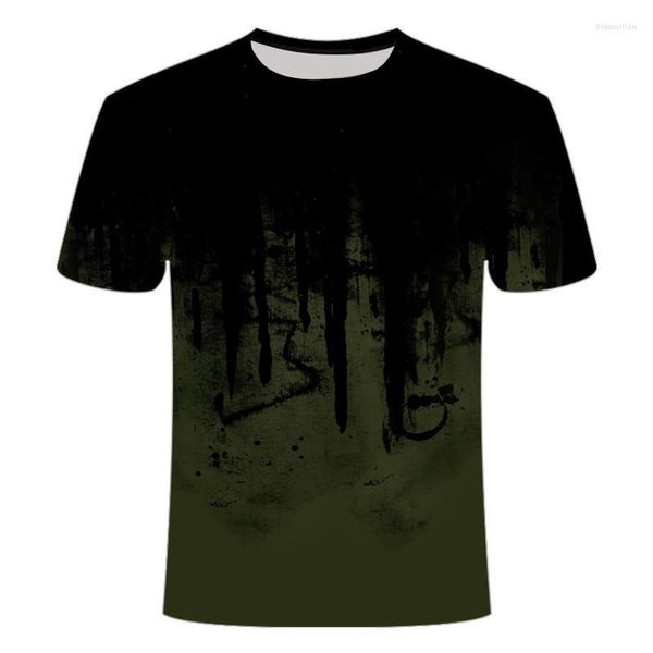 Hommes t-shirts 2023 Camouflage 3D T-shirt extérieur séchage rapide mâle tactique à manches longues col rond sport militaire