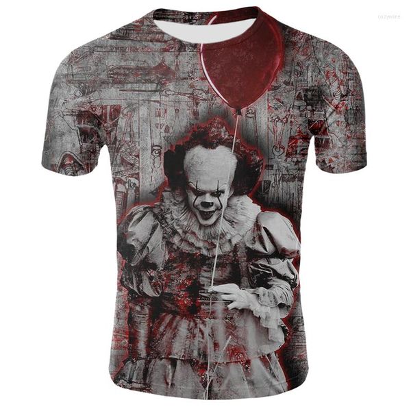 Hommes t-shirts 2023 décontracté 3D T-shirt hommes Harajuku Clown imprimer Halloween rue porter mode femmes été