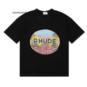 T-shirts hommes 2023 Casual Rhude Summer Mens T-shirt Designer Priting T-shirt Mode Simple Ppure Coton Hommes T-shirts Modes T-shirts pour nous
