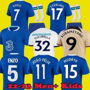 T-shirts voor heren 2023 CFC Soccer Jerseys Enzo Fernandez Mudryk Joao Felix Sterling Fofana Cucurella Koulibaly Pulisic Mount Kante Chukwuemeka Football T240419