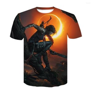 T-shirts pour hommes 2023 classique jeu Tomb Raider 3D T-shirt Cosplay Lara Croft imprimer été mode Style de rue décontracté haut ample