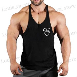 T-shirts voor heren 2023 Katoen Gym Shirt Sport Tank Top Men Slelless hardloophirt Men Workout Training TRAINT TRAP SPORT Stringer Vest T240419