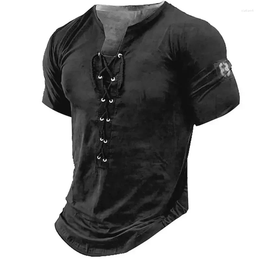 Camisetas para hombre 2023 camiseta transfronteriza moda número gráfico ropa impresión 3D ojal manga corta camiseta superior