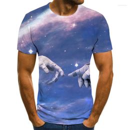 T-shirts pour hommes 2023 Design Hommes 3D Imprimer Starry Sky Tops d'été à manches courtes T-shirt de mode XXS-6XL