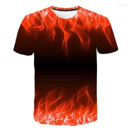 T-shirts pour hommes 2023 Impression numérique Burning Flame 3DT Chemise Commerce extérieur Ventes directes d'usine