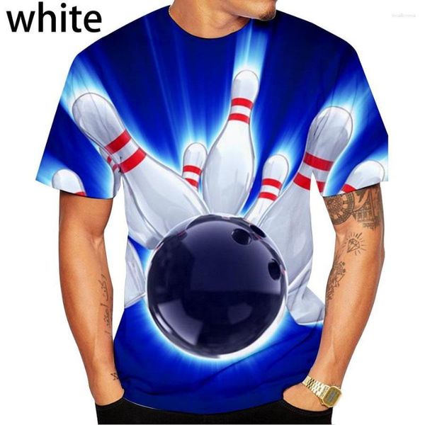 T-shirts pour hommes 2023 Est Bowling Chemise imprimée en 3d Été Cool à manches courtes