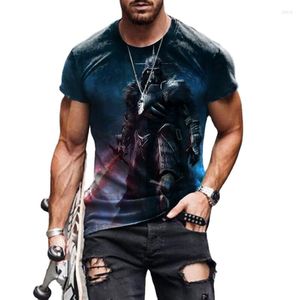 T-shirts pour hommes 2023 Europe et les États-Unis Burst Fashion Muscle T-shirt d'été pour hommes col rond impression 3D maille lâche à manches courtes
