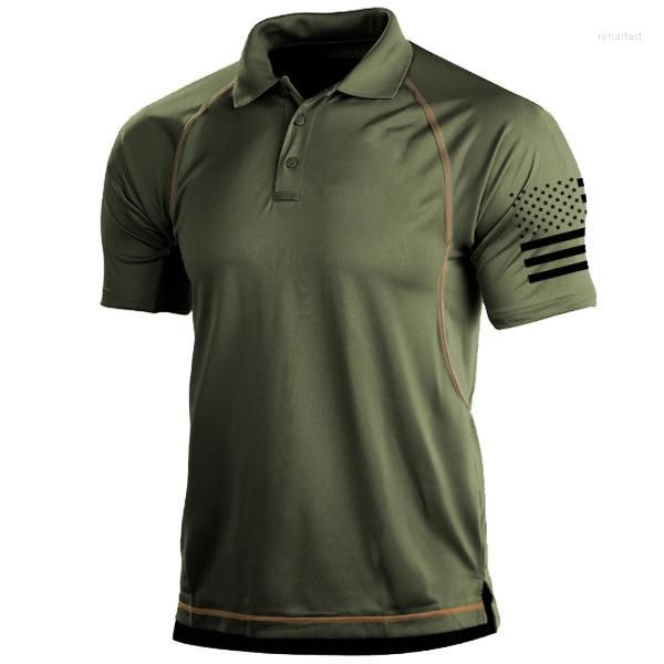 T-shirts pour hommes 2023 Explosive Summer T-shirt pour hommes Outdoor Tactical Loose Lapel Sweat à manches courtes Tide Top Shirt Hommes Vêtements