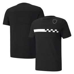 T-shirts masculins 2023 F1 T-shirt graphique Mens à manches courtes rayées Été Nouvelle Formule 1 T-shirts co-marqués fans de course T-shirt surdimensionné Jersey ZBRC