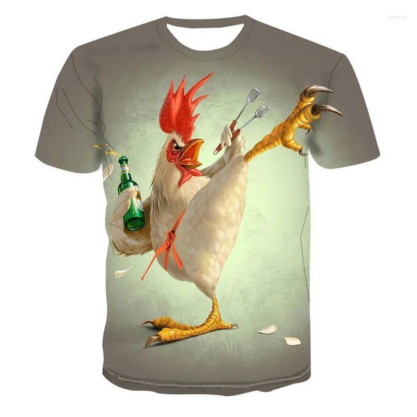 Camisetas para hombre 2023 moda 3D estampado Golden Rooster independiente hombres y mujeres verano camiseta cuello redondo manga corta Casual