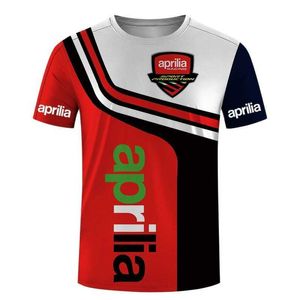 Camisetas para hombres 2023 Moda Impresión 3D Camiseta de verano Aprilia Motorcycle Racing Streetwear Gulf Men's Sports Fashion Crew Ne Camiseta Z0328