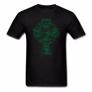 Camisetas para hombre 2023, marca de moda, cuello redondo, estilo de gran tamaño, estilos de camisetas cruzadas, ropa irlandesa, Camiseta de algodón