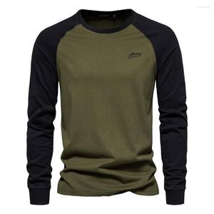 T-shirts masculins 2023 Vêtements de mode Coton à manches longues Patchwork Cascater Casual Shirt Spring Designer Tees For Mans