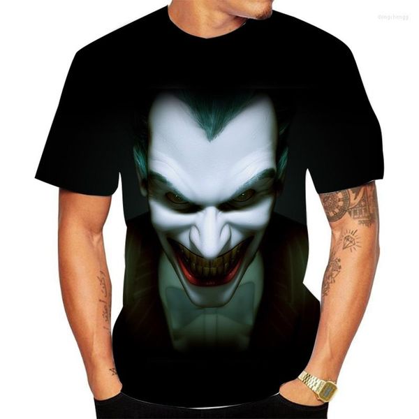 T-shirts masculins 2023 Fashion Clown 3D T-shirt imprimé Face Fun à manches courtes et top xxs-6xl Direct