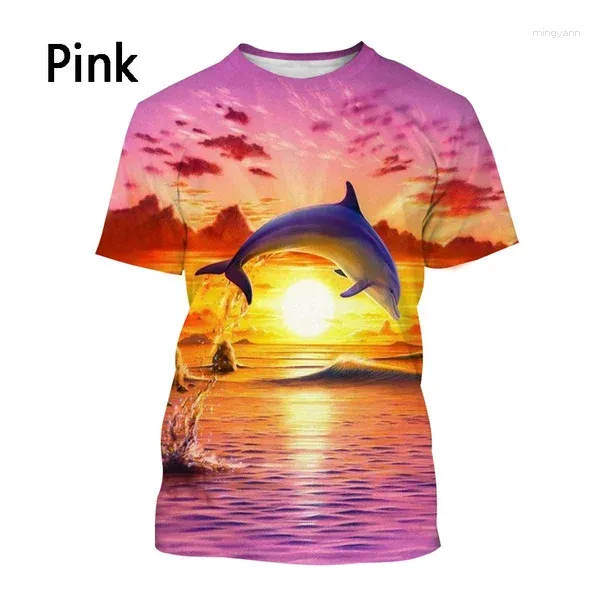 T-shirts pour hommes 2023 Mode Dolphin Dames Impression 3D T-shirt décontracté à manches courtes