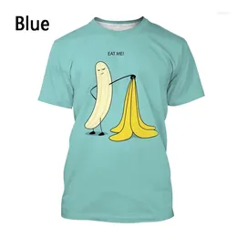 T-shirts pour hommes 2023 Mode Fun Fruit Banana Cartoon 3D Impression T-shirt Hommes et femmes Été Unisexe Casual Manches courtes