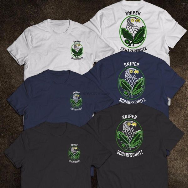 Camisetas para hombre 2023 moda ejército alemán Waffen militar Scharfschutzenabzeichen francotirador insignia camiseta camiseta