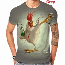 Mannen T-shirts 2023 Mode Grafische 3d Gedrukt T-shirt Grappig Cool Kip Shirt Zomer Mannen/Vrouwen Korte Mouw ronde Hals Tees Tops