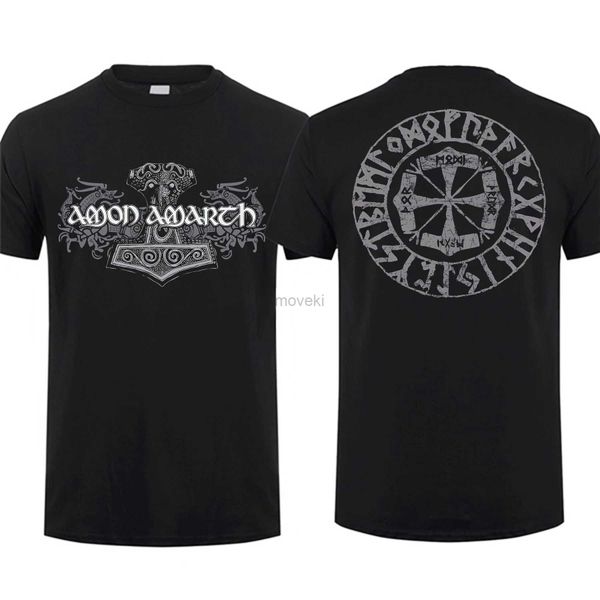 Camisetas para hombres 2023 Fashion Men T Shirt Amon Amon Viking Horses Negro de AMARTH Camiseta de gran tamaño Graphic Youth Tape Streetwear S-3xl 2443