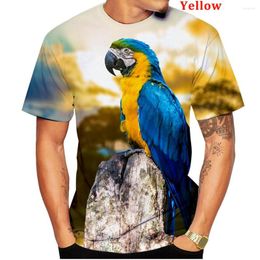 T-shirts pour hommes 2023 Mode originale hommes et femmes chemise 3D Parrot Brid Animal imprimé à motifs
