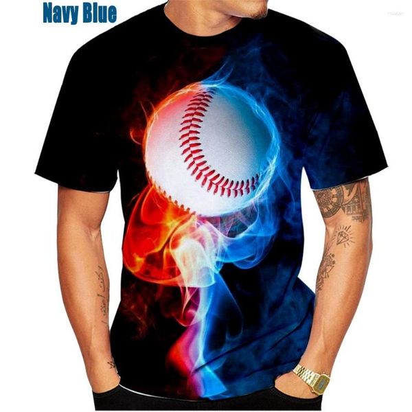 Hommes t-shirts 2023 mode personnalité Baseball 3D imprimé T-shirt été décontracté col rond manches courtes unisexe sport