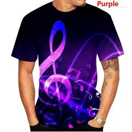 Hommes t-shirts 2023 mode Piano Note de musique imprimé chemise coloré 3D sweats drôle unisexe pull vêtements de sport Hip Hop