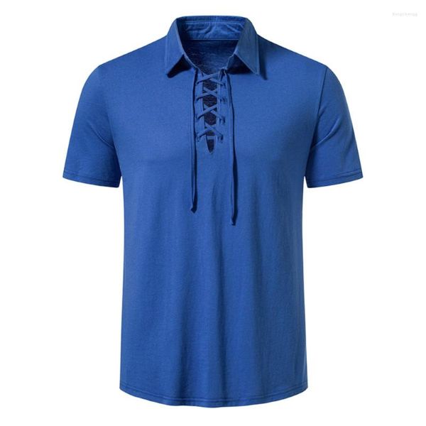 T-shirts pour hommes 2023 Fashion Solid Shirt Men Casual Neck Short Sleeve Beach T-shirt