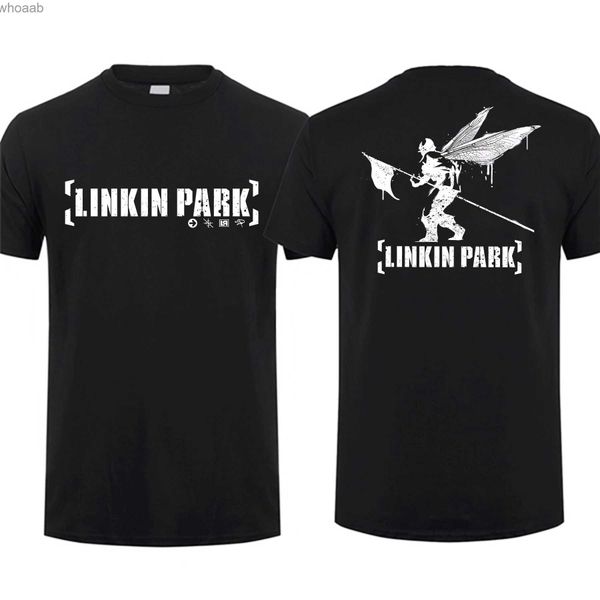 Camisetas para hombres 2023 Camiseta de moda Hombres Linkin Bracket Park T Shirt de doble cara Casual Camiseta de gran tamaño Gráfico Ropa juvenil Streetwear S-3XL 240130