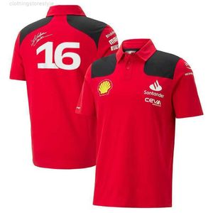 T-shirts pour hommes Leclerc 2023 Formule 1 F1 Racing Red Team Site Officiel Même Fan T-shirt à manches courtes Polo