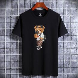 Camisetas para hombre, divertida camiseta Harajuku de oso para hombre, camiseta de verano, camiseta de manga corta, ropa para hombre