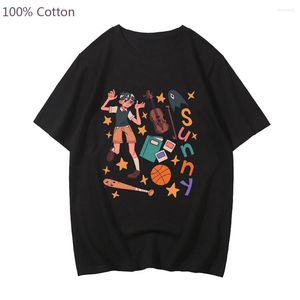 T-shirts pour hommes 2023 Jeu Omori Sunny T-shirt Harajuku T-shirt à manches courtes Coton Casual Streetwear Tops Kawaii Cartoon Mens / WO