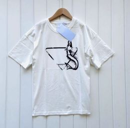 Heren T-shirts 2023 Graffiti Print Super Everything Losse ronde hals met T-shirt met korte mouwen Man Vrouw